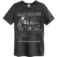 Amplified Men's Life Or Death Iron Maiden T-Shirt in Charcoal | Size: XS