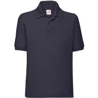 Fruit of the Loom 65 35 Plain Pique Polo Shirt in Mid Navy | Size: 9-10 Years