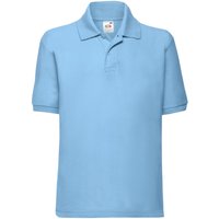 Fruit of the Loom 65 35 Plain Pique Polo Shirt in Blue | Size: 5-6 Years