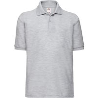 Fruit of the Loom 65 35 Plain Pique Polo Shirt in Grey | Size: 9-10 Years