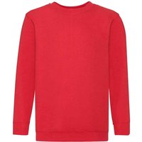 Fruit of the Loom Girl's Classic Drop Shoulder Sweatshirt in Red | Size: 9 Years