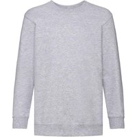 Fruit of the Loom Girl's Classic Drop Shoulder Sweatshirt in Grey | Size: 5-6 Years