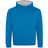 AWDis Varsity Hoodie in Baby Blue | Size: 9-10 Years