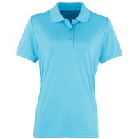 Premier Women's Coolchecker Pique Polo Shirt in Turquoise | Size: 8
