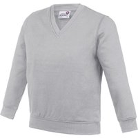 AWDis Academy V Neck Sweatshirt in Grey | Size: 5-6 Years