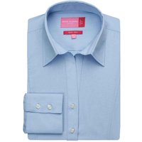Brook Taverner Women's Palena Poplin Long-Sleeved Formal Shirt in Blue | Size: 16