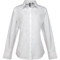 Premier Women's Supreme Poplin Long-Sleeved Formal Shirt in White | Size: 24