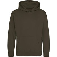AWDis Heather Hoodie in Dark Olive | Size: 7-8 Years