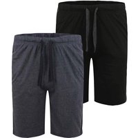 D555 Men's Rayan Jersey Side Stripe Kingsize Shorts Pack of 2 in Black | Size: 4XL