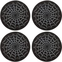 Something Different Spider Web Coaster Set (Pack of 4) in Black
