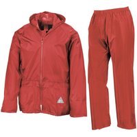 Result Men's Waterproof Jacket & Trousers Set in Red | Size: Small