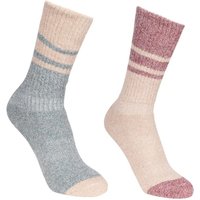 Trespass Women's 2 Pack Hadley Hiking Boot Socks in Green | Size: 3-6