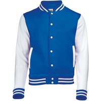 AWDis Men's Varsity Jacket in Mid Blue | Size: Medium