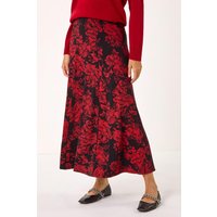 Rose Print Line Midi Skirt