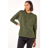 Roman Women's Soft Touch Drawstring Hoodie in Khaki | Size: 20