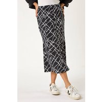 Abstract Checked Print Skirt