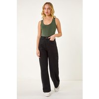 Denim Stretch Wide Leg Jeans