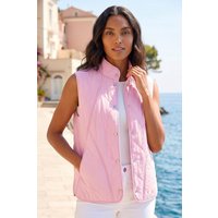 Roman Women's Diamond Quilted Funnel Neck Gilet in Pink | Size: 16