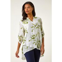 Floral Print Wrapped Hem Top