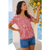 Paisley Burnout Blouson Top