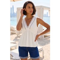 Trim Detail V Neck Top