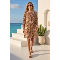 Floral Animal Print Frill Line Dress