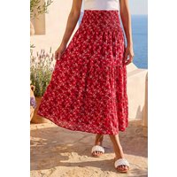 Abstract Print Shirred Multiway Skirt