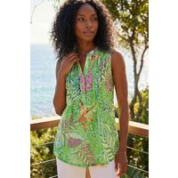 Burnout Tropical Pintuck Shirt