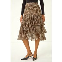 Animal Print Ruffled Skirt