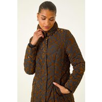 Animal Flock Detail Padded Coat