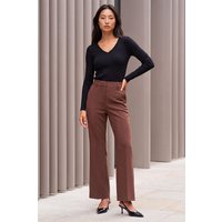 Roman Women's Bootcut Crepe Stretch Trousers - Dark Brown