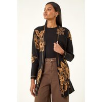 Contrast Floral Print Cardigan
