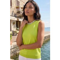 Embellished Neck Knit Vest