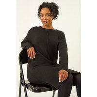 Petite Knitted Pintuck Shift Dress
