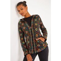 Aztec Zip Front Hooded Cardigan