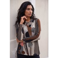 Roman Women's Abstract Print Snit Top