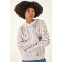 Hooded Cable Knit Jumper