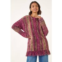 Fluffy Tassel Hem Knit Jumper