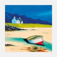 Anthony Barber Low Tide - Lewis Mounted Print in Beige