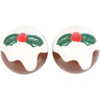 Something Different Christmas Pudding Salt & Pepper Shakers in Brown