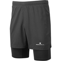 Ronhill Men's Core Twin Shorts in Black | Size: Medium