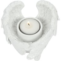 Something Different Glitter Angel Wing Candle Holder in White