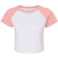 Bella + Canvas Women's Raglan Crop T-Shirt in White | Size: XS