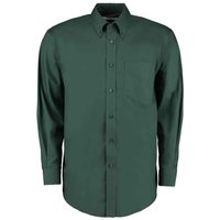 Kustom Kit Men's Oxford Classic Long-Sleeved Shirt in Bottle Green | Size: 15.5 in