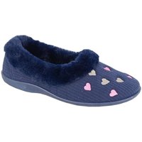Sleepers Women's Daisy Hearts Slippers in Navy | Size: 7