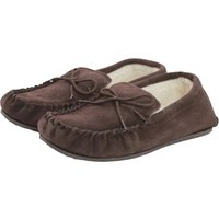 Eastern Counties Leather Men's Sheepskin Lined Moccasins in Dark Brown | Size: 10