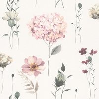 Rasch Floral Wallpaper in Baby Pink