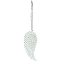 Something Different Glitter Angel Wing Hanging Dration in White