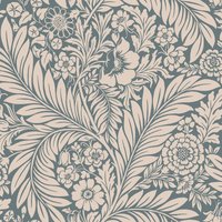 World of Wallpaper Florence Leaf Wallpaper in Bright Blue