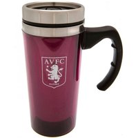Aston Villa FC Crest Aluminium Travel Mug in Red